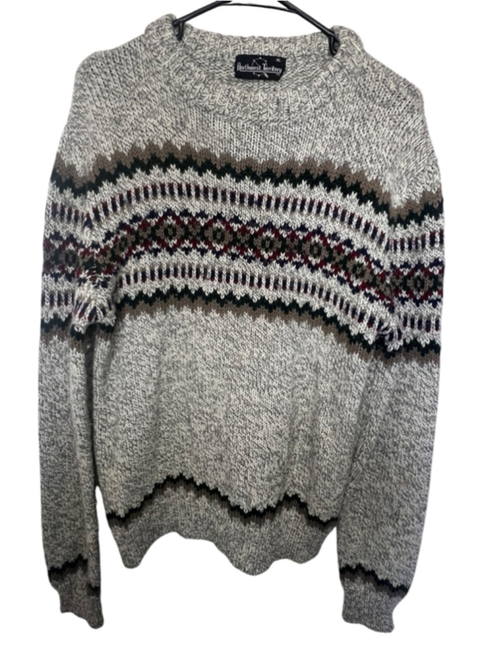 Northwest Territory Fair Isle Chunky Knit Cabin Core Pullover Sweater